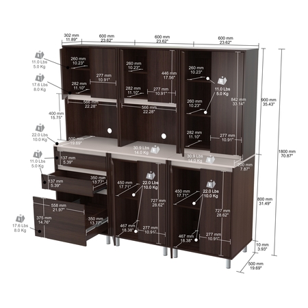 Inval Break Room Cabinet Storage System BR-GP2